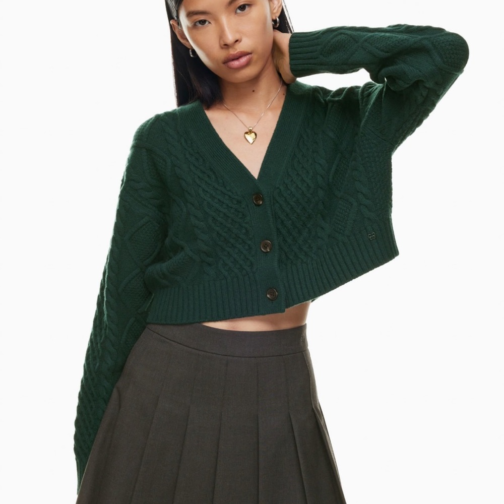 Aritzia Sunday Best Cooper Cardigan in Scarab (XS)